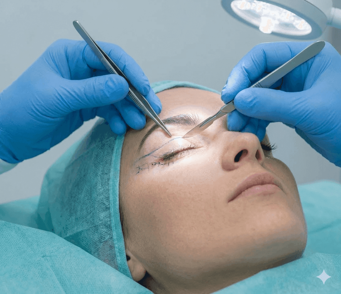 جراحة قص الجفن العلوي لعين واحدة